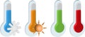 Thermometers are three-dimensional weather icons